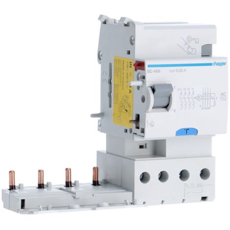 Bloc différentiel 4 Pôles 63A 30mA type AC 60Hz HAGER BD466