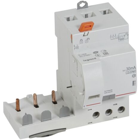 Bloc différentiel adaptable à vis DX³ pour disjoncteur 1 module par pôle - 3P 400V - 63A - typeF 30mA - LEGRAND