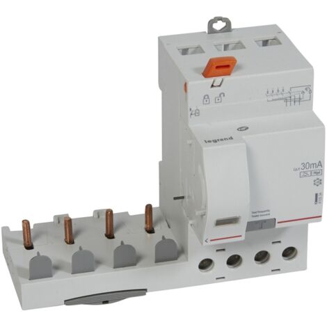 Bloc différentiel adaptable à vis DX³ pour disjoncteur 1 module par pôle 4 Pôles 400V 63A type F 30mA LEGRAND 410534