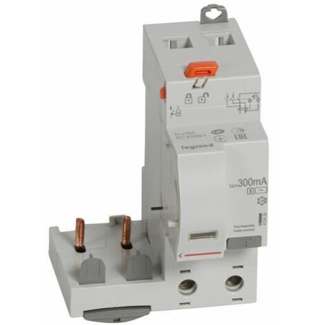 Bloc différentiel adaptable à vis pour DX³ 1 module par pôle - 2P 230V - 63A - typeAC 300mA sélectif - LEGRAND