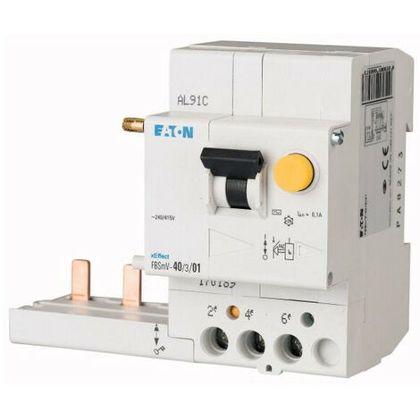 Bloc différentiel FBSMV - 3P 40A Type A 1A EATON FBSMV-40/3/1-A