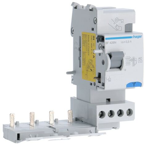 Bloc différentiel Hager 4P 25A 300mA AC 2 modules BF426N