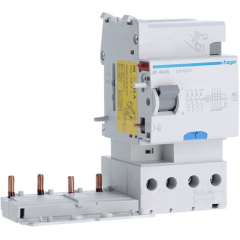 Bloc différentiel Hager 4P 63A 300mA AC 3 modules BF464N