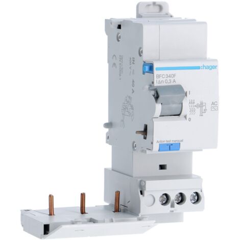Bloc différentiel Triphasé 40A 300mA type AC HAGER BFC340F