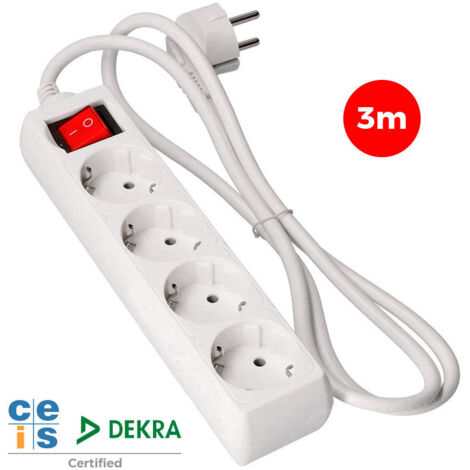 Bloc EDM - 4 prises avec interrupteur - 16A - 3m - 41044