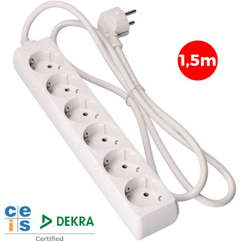 Bloc EDM - 6 prises Schuko - 16A - 1,5m - 41006