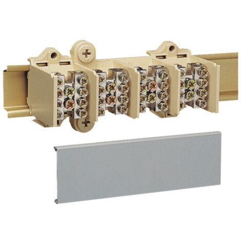 Bloc jonction 4 Pôles 2X25 et 4X16 avec couvercle de protection HAGER K024