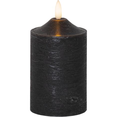 BLOC LED LUMINEUSE FLAMME Noir / 15 CM / Minuterie