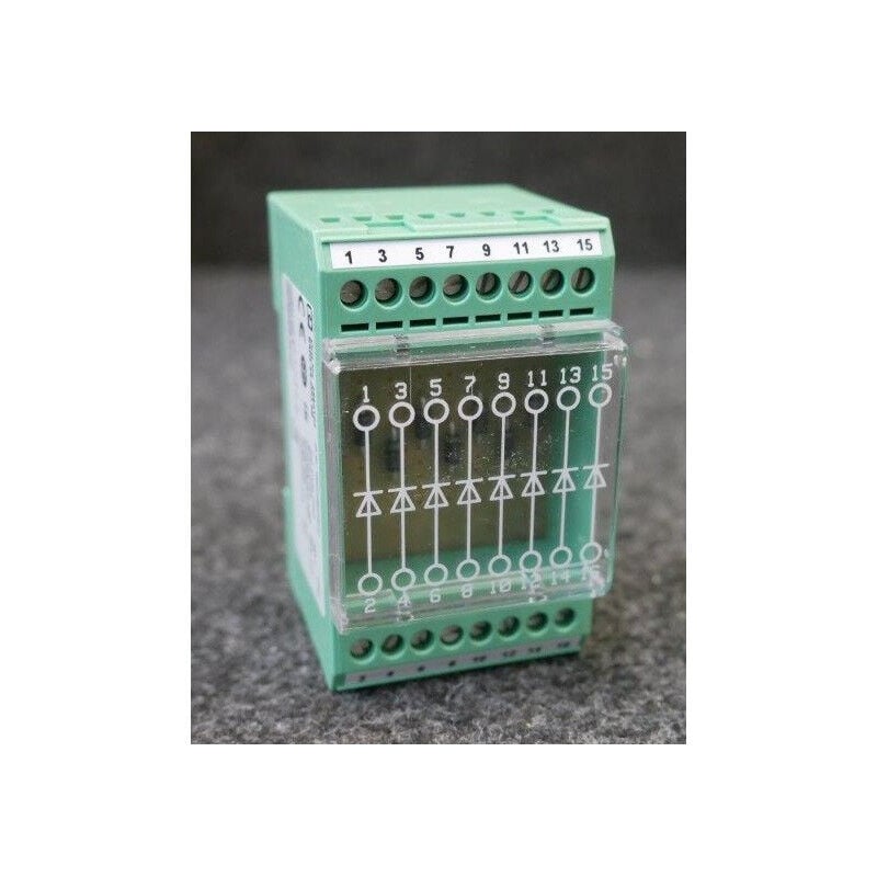 Phoenix Contact - Bloc module 8 diodes parasurtenseur 250Vac emg 45-DIO 8E commutables séparément type 1N 4007