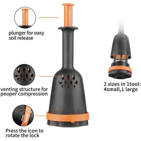 Bloc Mouleur de Terreau Biologique en Plastique Noir Moule à Semis pour Plants Sains et Racines Fortes Outil de Jardinage Écologique
