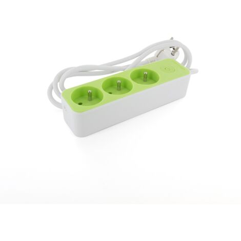 Bloc multiprise 3x16A 3G1.0 mm² - 1,5 m - Vert - Chacon