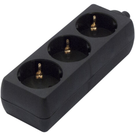 Bloc multiprise 3x16A sans cordon - Noir - Chacon