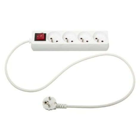 Bloc Multiprise 4 Prises 24cm Blanc