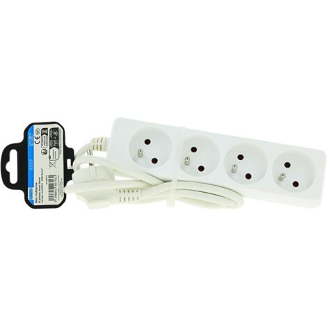 Bloc multiprise 4 prises avec terre IP20 Blanc - SIANCE