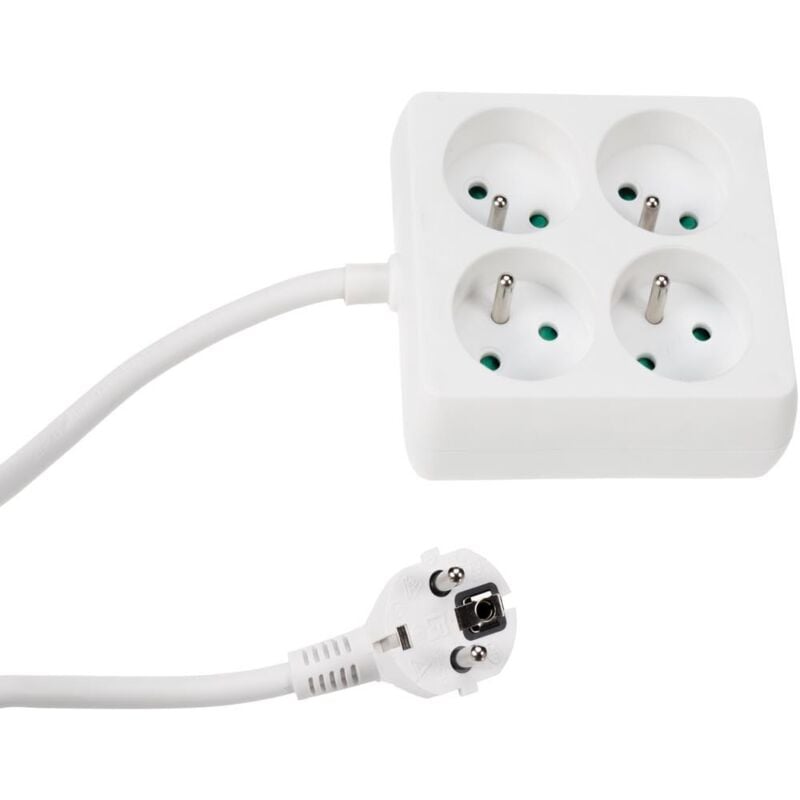 Bloc multiprise, 4 prises - carré Perel EB22