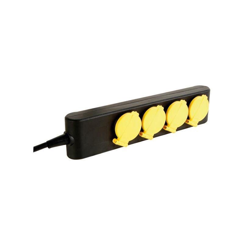 Perel - bloc multiprise, 4 prises - IP44 electricity EBP04WP-G