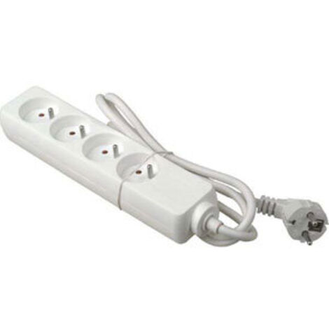 Bloc multiprise 4x16 A - longueur 1,5 m - Blanc - Chacon