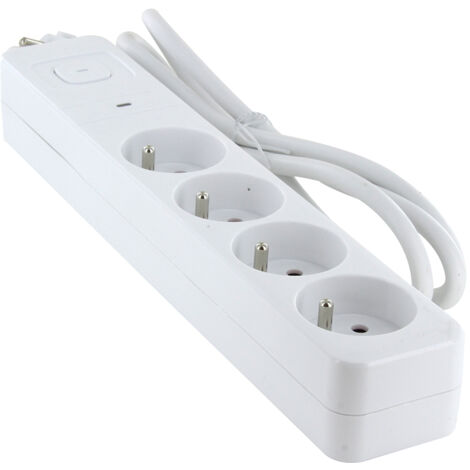 Bloc multiprise 4x16A + interrupteur - 1,5m - Chacon