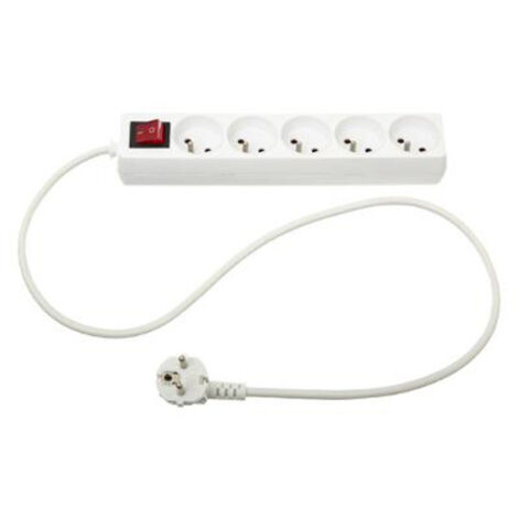 Bloc Multiprise 5 Prises 28cm Blanc
