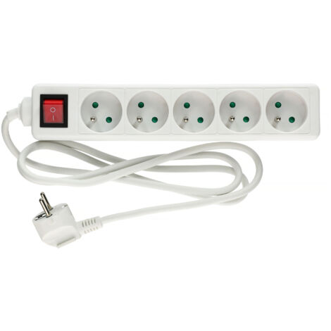 Bloc multiprise 5 prises 2P+T avec interrupteur - HANGER - 200004