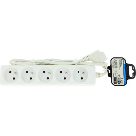 Bloc multiprise 5 prises avec terre IP20 Blanc - SIANCE