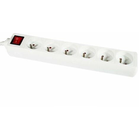 Multiprise 5x16A + 2USB - 3m - avec interrupteur - blanc (FR)