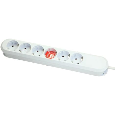 Bloc multiprise 6 prises Schuko blanc 3 m de câble