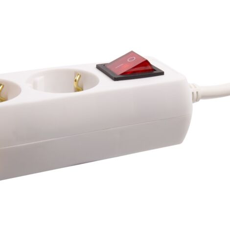 Ledkia – Bloc multiprise 6 prises Type F Schuko 5m – Protection enfants – Interrupteur lumineux – Câble flexible pour appareils ménagers