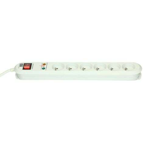 Bloc multiprise 6 prises UTE avec interrupteur blanc