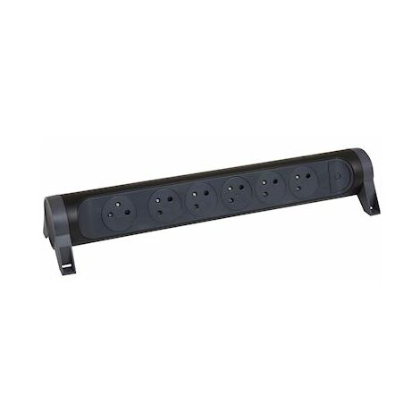 bloc multiprise - 6 x 2p+t - rotatif - a cabler - noir - legrand 049469