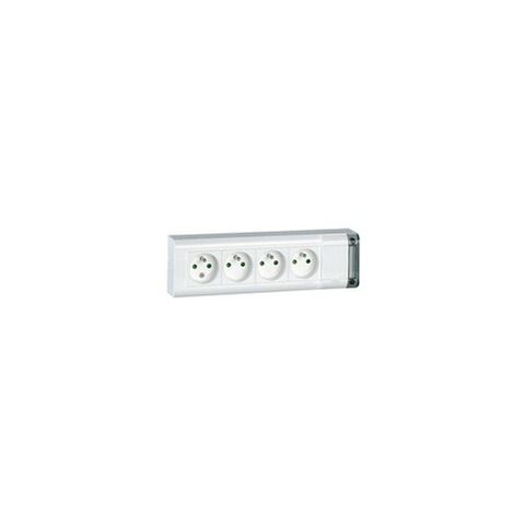 Bloc multiprise à fixer Interrupteur à voyant, 4x2P+T Longueur 309mm Blanc - Legrand