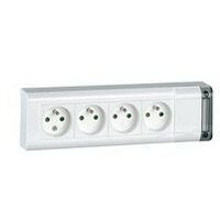 Bloc multiprise à fixer Interrupteur à voyant, 4x2P+T Longueur 309mm Blanc - Legrand
