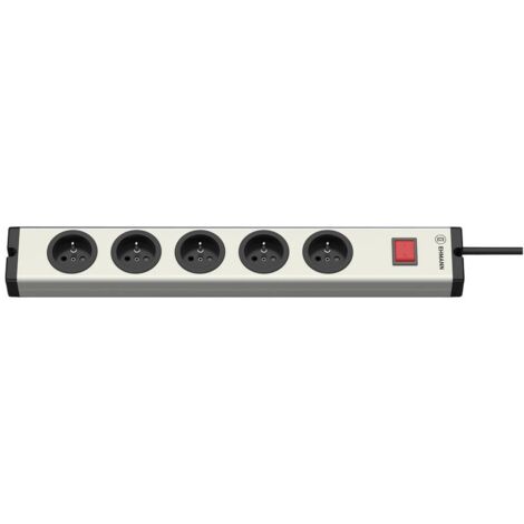 Bloc multiprise avec interrupteur Ehmann 0601x02052031 aluminium, noir fiche FR 1 pc(s)