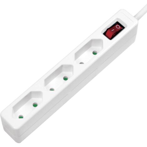 Bloc multiprise avec interrupteur LogiLink LPS230 x3 blanc fiche avec contour 1 pc(s) C093471