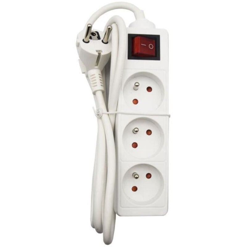 Bloc Multiprise X3 Avec Interrupteur Dg-Fb03ka Blanc Gao