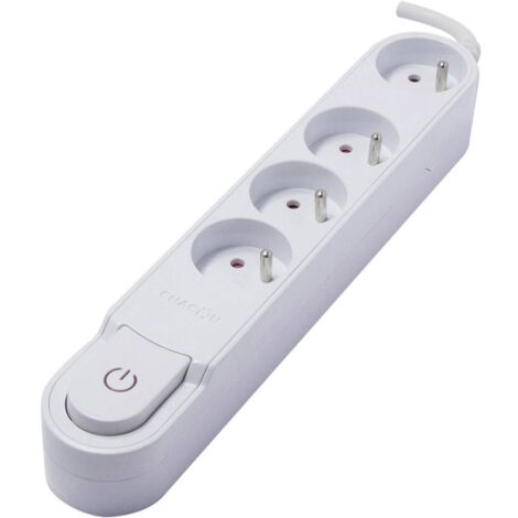 Bloc multiprise Design 4x16A 1,5 m - Blanc - Chacon