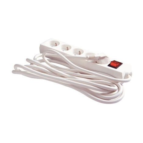 Bloc multiprise ELAMI 5 prises avec interrupteur - Blanc - 1.5m
