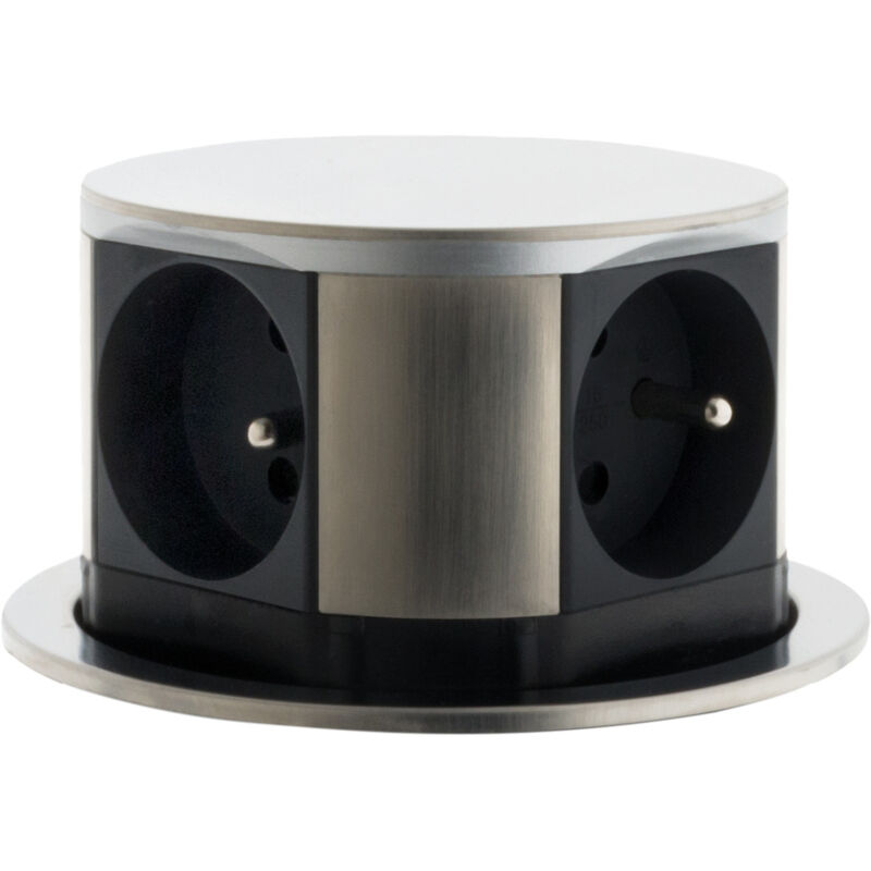 Bloc multiprise escamotable cuisine 4x16A - Gris et Noir Otio