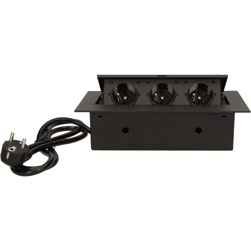 Bloc multiprise escamotable pour encastrer au bureau, bloc multiprise plan de travail (prise EU)LO-Ron