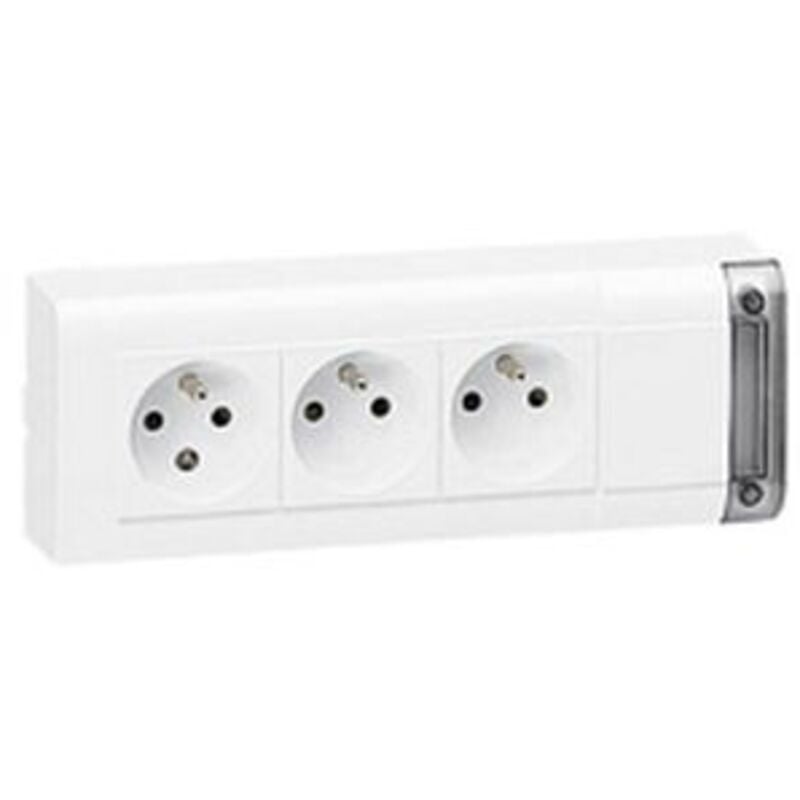 Bloc 3 prises en saillie - Fixation murale - Legrand