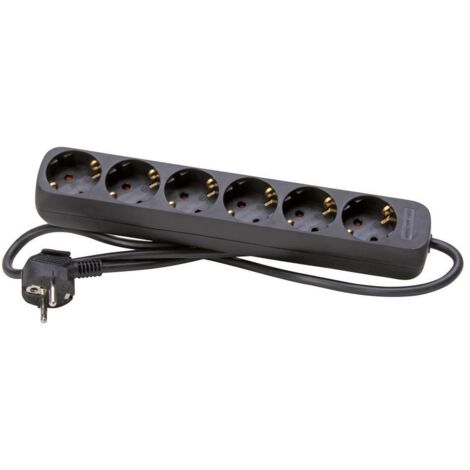 Bloc multiprise Kopp 6 prises noir, 250 V, 16A
