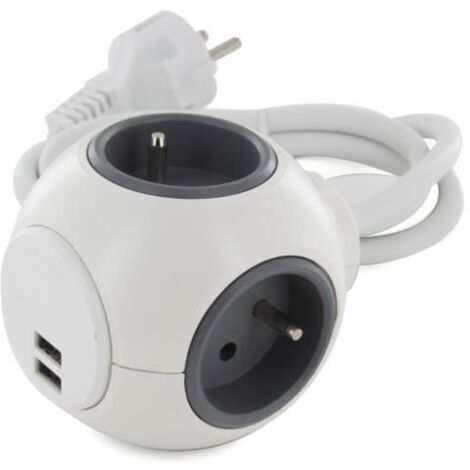 Bloc multiprise PowerBall 4x6A + 2 USB - Chacon