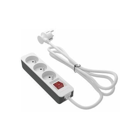 Bloc multiprise RS PRO 4m, 3 prises FR 2P+T, 250 V 16A, IP20 ( Prix pour 1 )