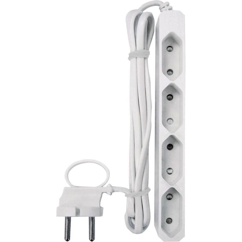 Bloc multiprise sans interrupteur x4 GAO 0257 blanc