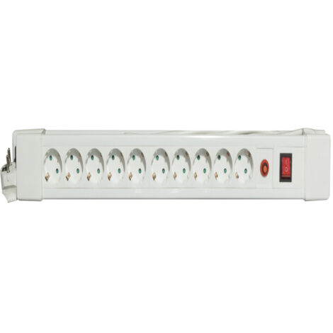 Bloc multiprise Schuko 10x16A + interrupteur - Noir - Chacon