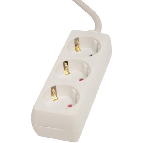Bloc multiprise Schuko 3x16A - 1,5 m - Blanc - Chacon