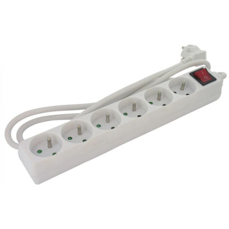 Bloc multiprise standard 3g 1,5mm² avec interrupteur 6 x 2p+t