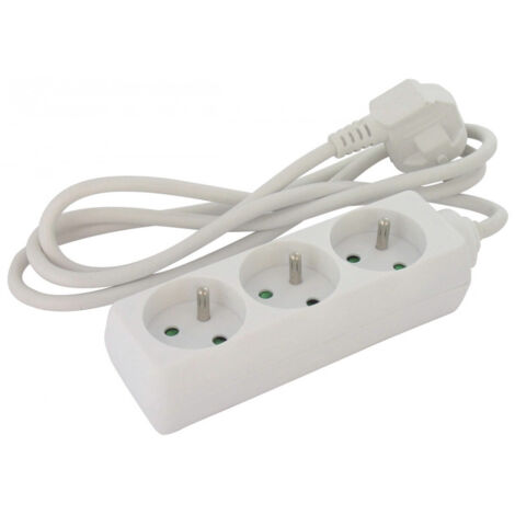 Bloc multiprise standard 3g 1,5mm²  sans interrupteur 3 x 2p+t