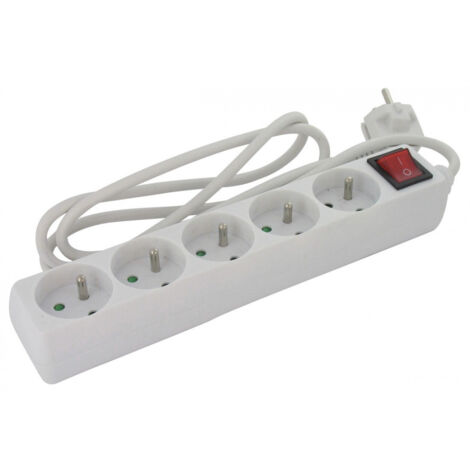 Bloc multiprise standard 3g 1mm²  avec interrupteur 5 x 2p+t 1,50