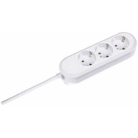 Bloc multiprise triple Schuko blanc 5 m de câble